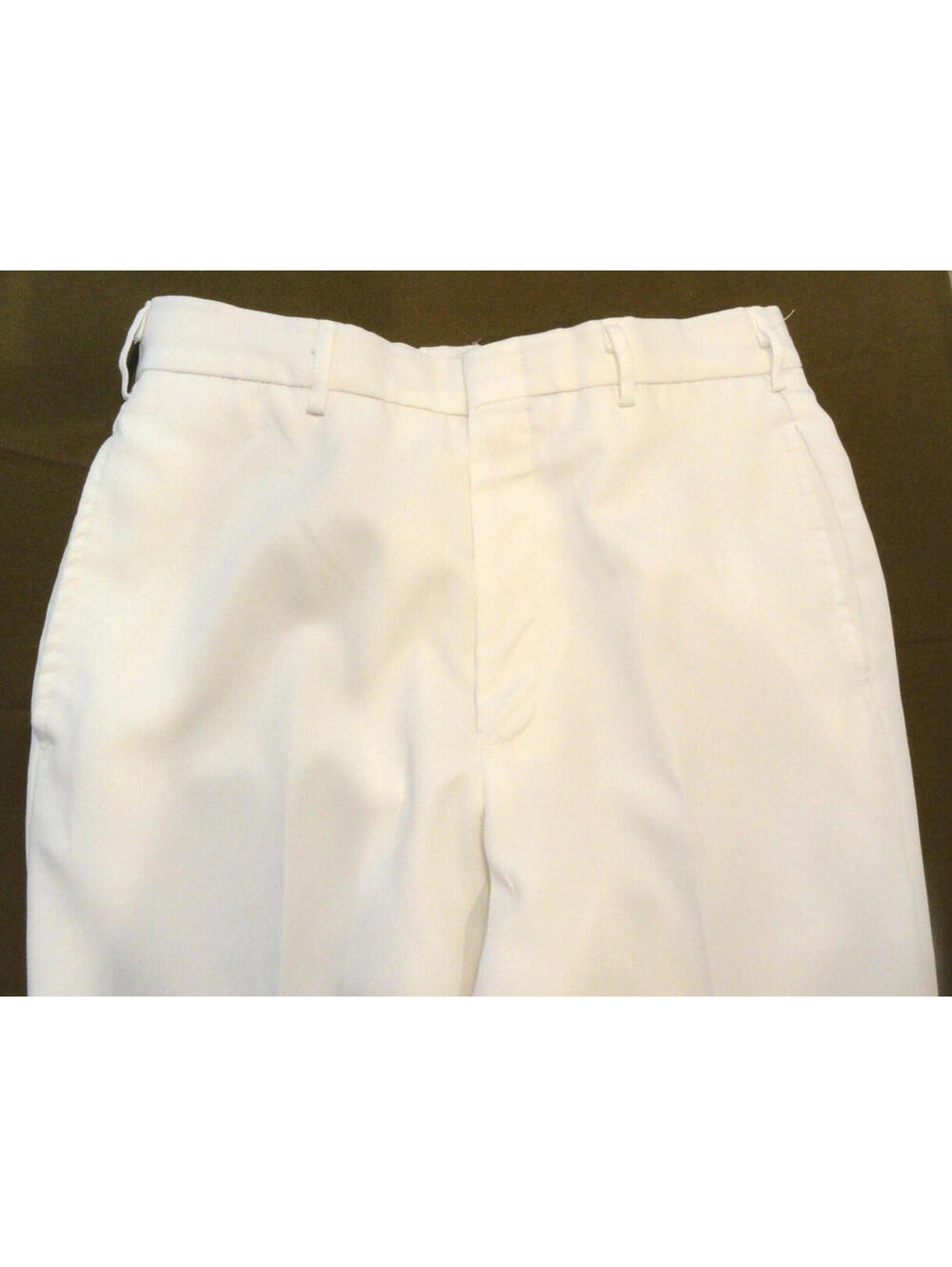 USN U.S. NAVY POLY DRESS WHITE SERVICE UNIFORM PANTS 30R 30X31.5